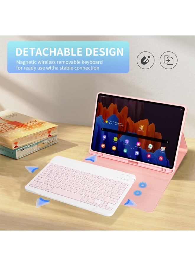 أوتشوانغ حافظة لوحة مفاتيح متوافقة مع سامسونج جالكسي تاب A9 بلس من ، غطاء عربي لاسلكية مغناطيسية قابلة للفصل مقاس 27.9 سم، لسامسونج A9 2023 (SM-X216 &&& X210) - وردي - Image 3