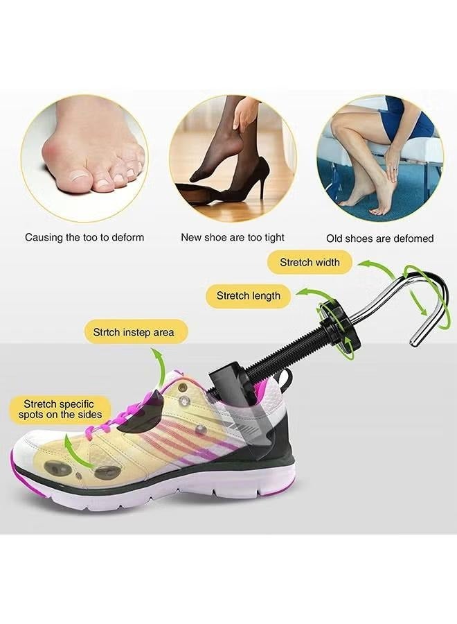شو وو البلاستيك حذاء شجرة نقالة المتوسع المتوسع قابل للتعديل طول العرض للرجال مع قرن الحذاء وحقيبة التخزين - Image 5