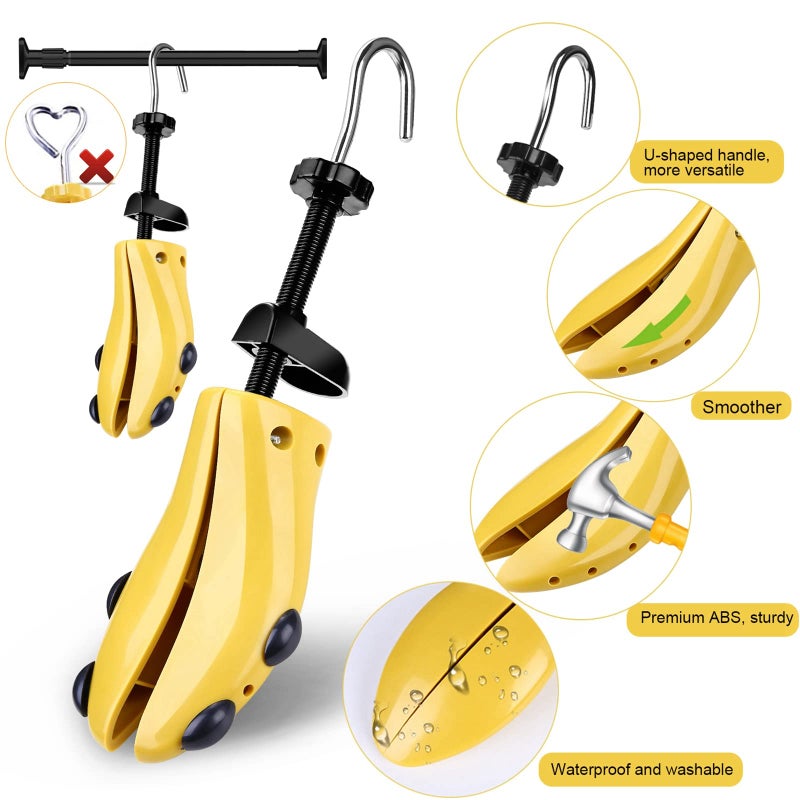 البلاستيك حذاء شجرة نقالة المتوسع المتوسع قابل للتعديل طول العرض للرجال مع قرن الحذاء وحقيبة التخزين - Image 2