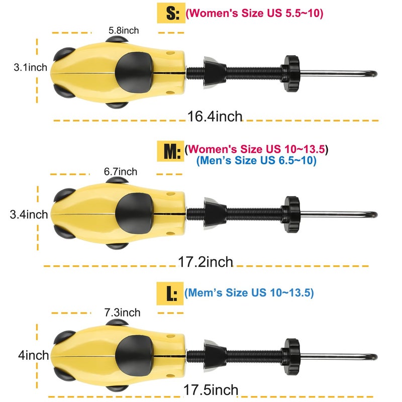 البلاستيك حذاء شجرة نقالة المتوسع المتوسع قابل للتعديل طول العرض للرجال مع قرن الحذاء وحقيبة التخزين - Image 5