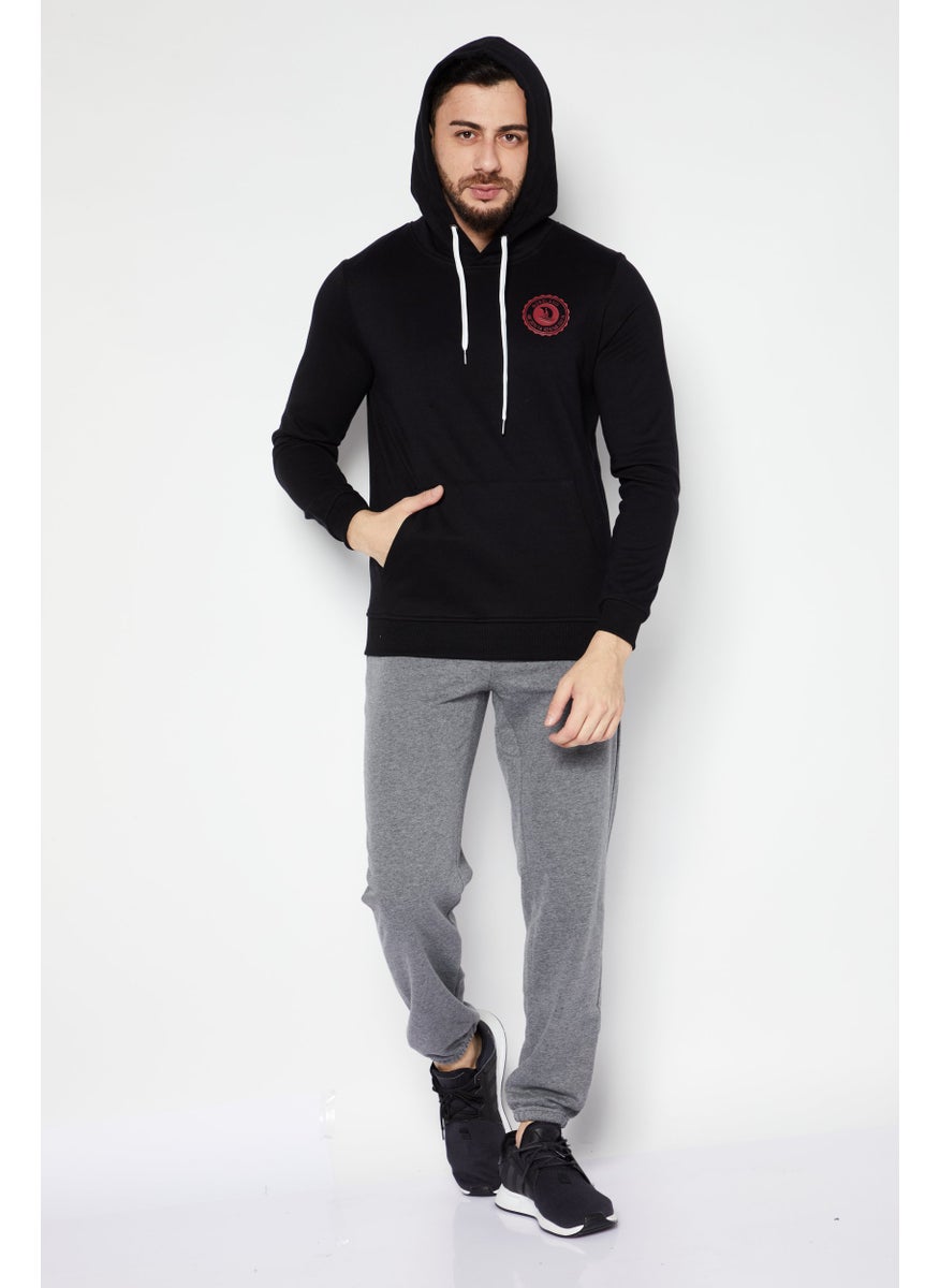 Nordland Men Hooded Long Sleeves Printed Sweatshirts, Black  - Image 4