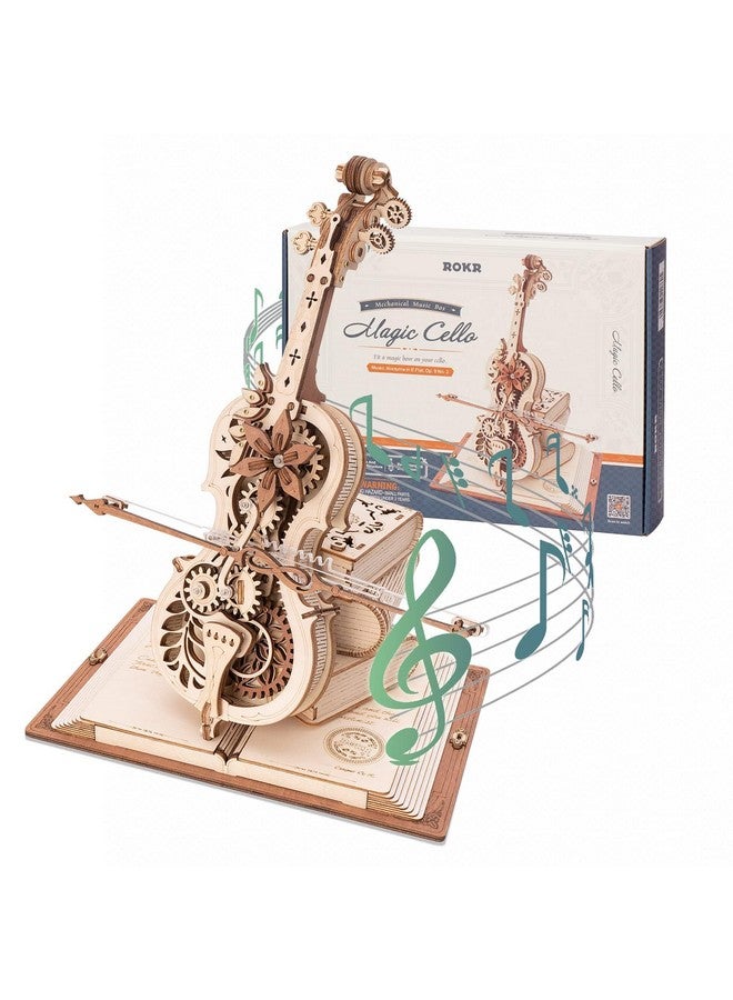 روكر ألغاز خشبية ثلاثية الأبعاد للكبار، مجموعات صناديق الموسيقى الخشبية - مجموعات نماذج التشيلو الخشبية للكبار للبناء، مشاريع جذعية للأطفال من سن 12 إلى 16 عامًا، هدايا أعياد الميلاد الهوايات للنساء والرجال - Image 1