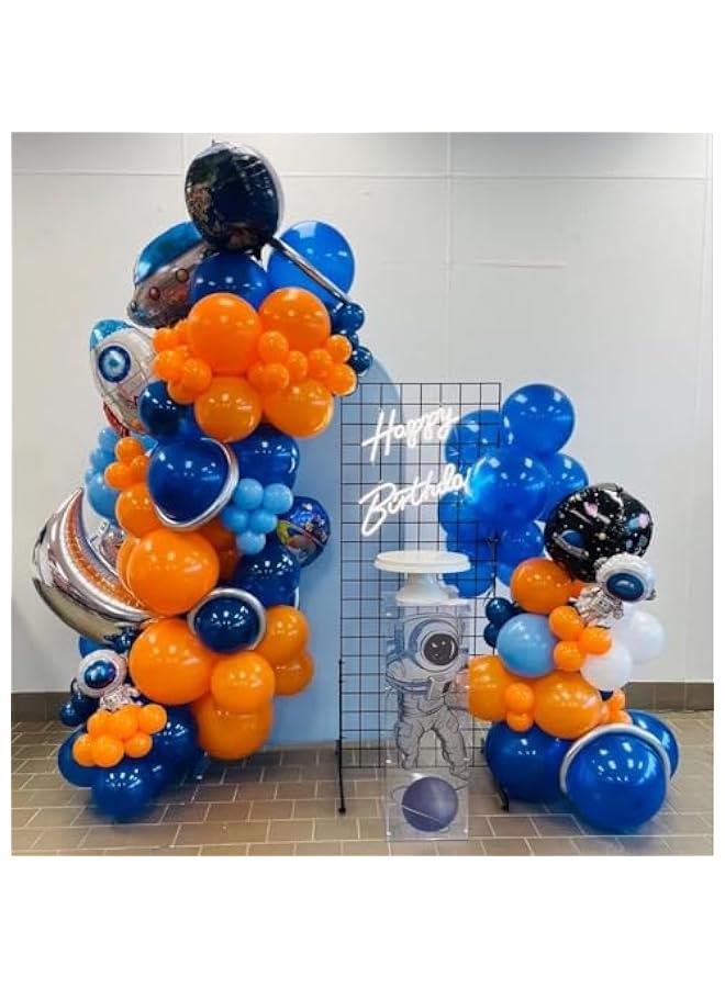 Arabest 50 Orange Royal Blue Metallic Silver 12 inch Balloons with Ribbons for Birthday Party Wedding Baby Shower Graduate Decorations - Image 3