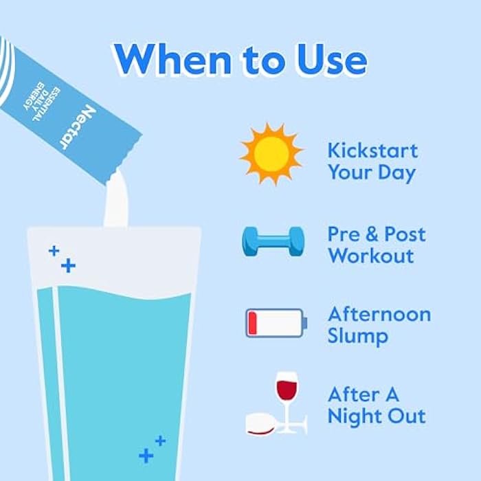 Nectar Energy Booster - Organic Caffeine, B12 & Electrolytes - Sugar Free & Zero Calorie – Healthy Coffee, Energy Drink & Soda Alternative – Hydration & Energy Supplement (Variety 18 Powder Packets) - Image 5