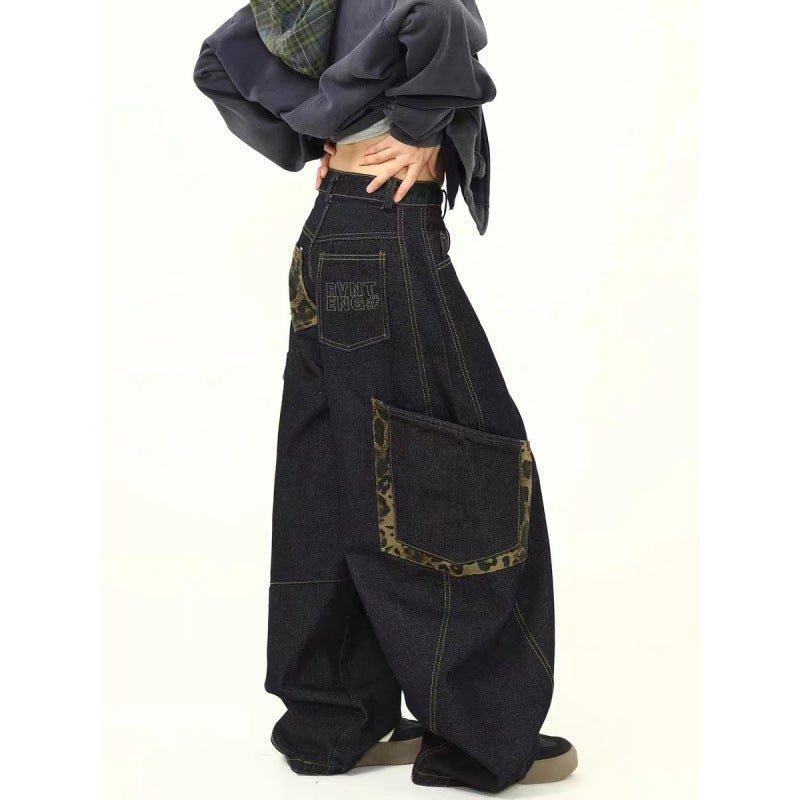 Unisex Classic Denim Jeans Loose Fit Daily Outdoor Wear - Image 1