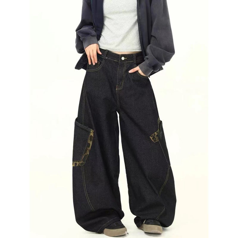 Unisex Classic Denim Jeans Loose Fit Daily Outdoor Wear - Image 3