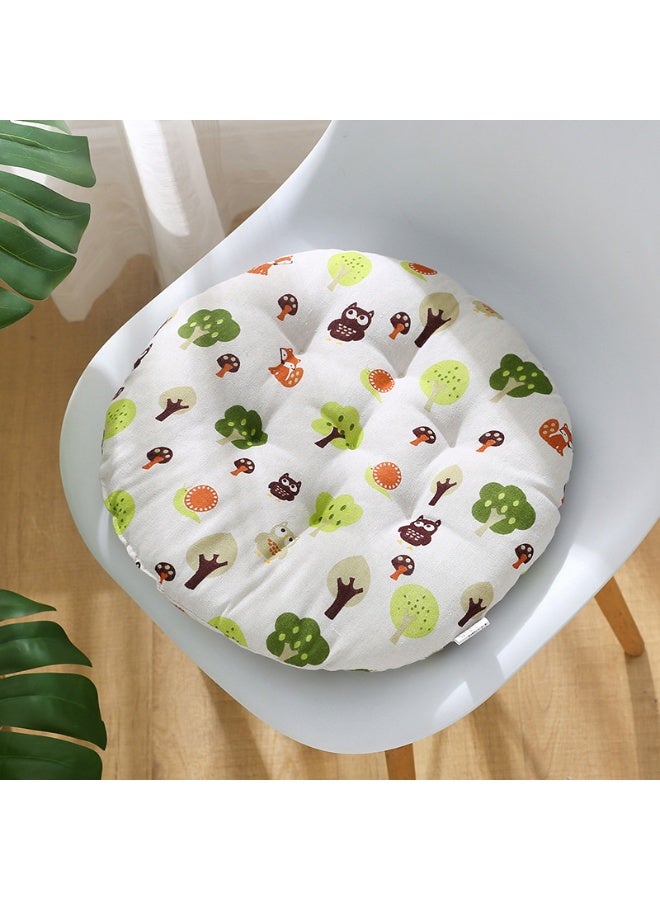 آنا وسادة كراسي دائرية مريحة من القطن والكتان لمكتب المنزل - Image 2