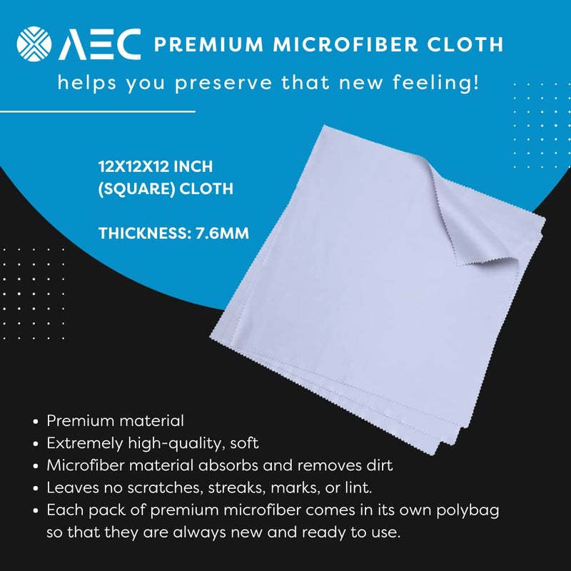 AEC منشفة تنظيف ميكروفايبر فائقة الجودة من AEC لشاشة الهاتف المحمول، عدسات الكاميرا، الأجهزة اللوحية، الشاشات وغيرها - عبوة من 6 - Image 5