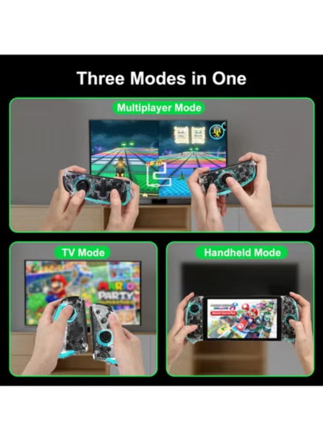 اي اي ان ايه يد تحكم نينتندو سويتش الأصلية و OLED شفافة بديلة Pro Controller Joy-Con لاسلكية للألعاب - Image 2