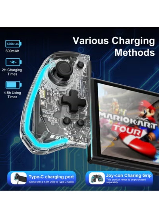 اي اي ان ايه يد تحكم نينتندو سويتش الأصلية و OLED شفافة بديلة Pro Controller Joy-Con لاسلكية للألعاب - Image 3