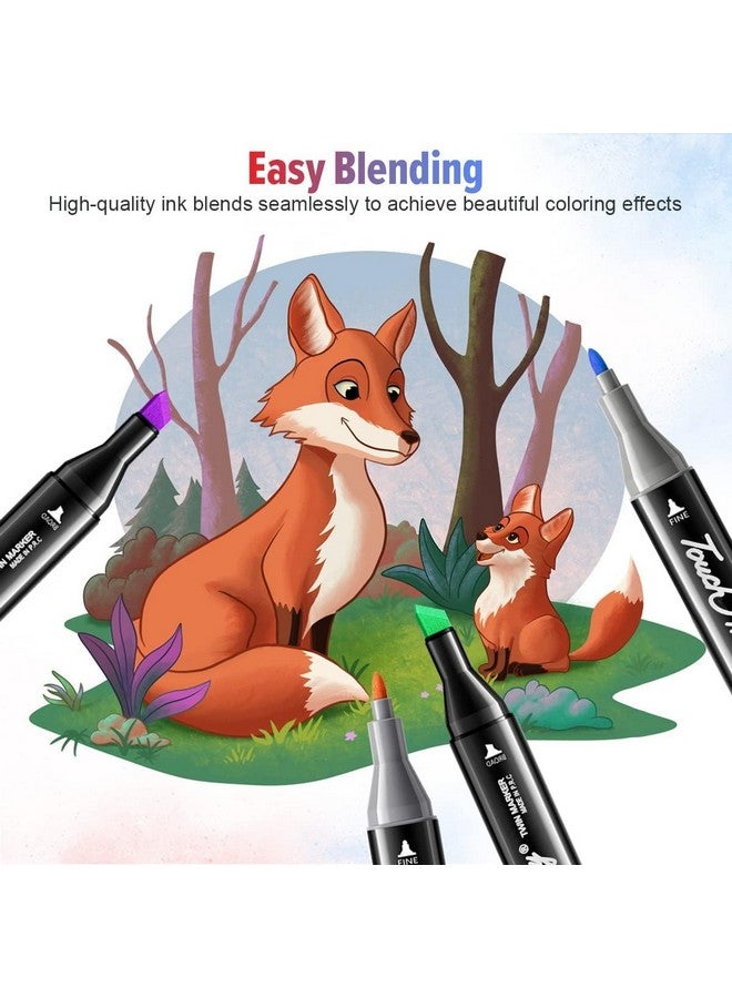 Like-It like it Dual Tip Art Markers Colours For Painting Sketching Calligraphy Drawing - Twin Head Permanent Marker Pens For Kids Adult Beginners Art Lovers Marker Set (120), Multicolor - Image 4