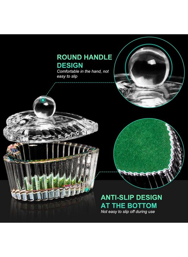 AORAEM 2Pcs Nails Tips Art Dappen Dish With Lid Acrylic Liquid Powder Dappen Monomer Dish Glass Crystal Cup Glassware Tools For Professional Use And Home Use - Image 3