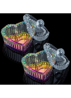 AORAEM 2Pcs Nails Tips Art Dappen Dish With Lid Acrylic Liquid Powder Dappen Monomer Dish Glass Crystal Cup Glassware Tools For Professional Use And Home Use  - Image 2
