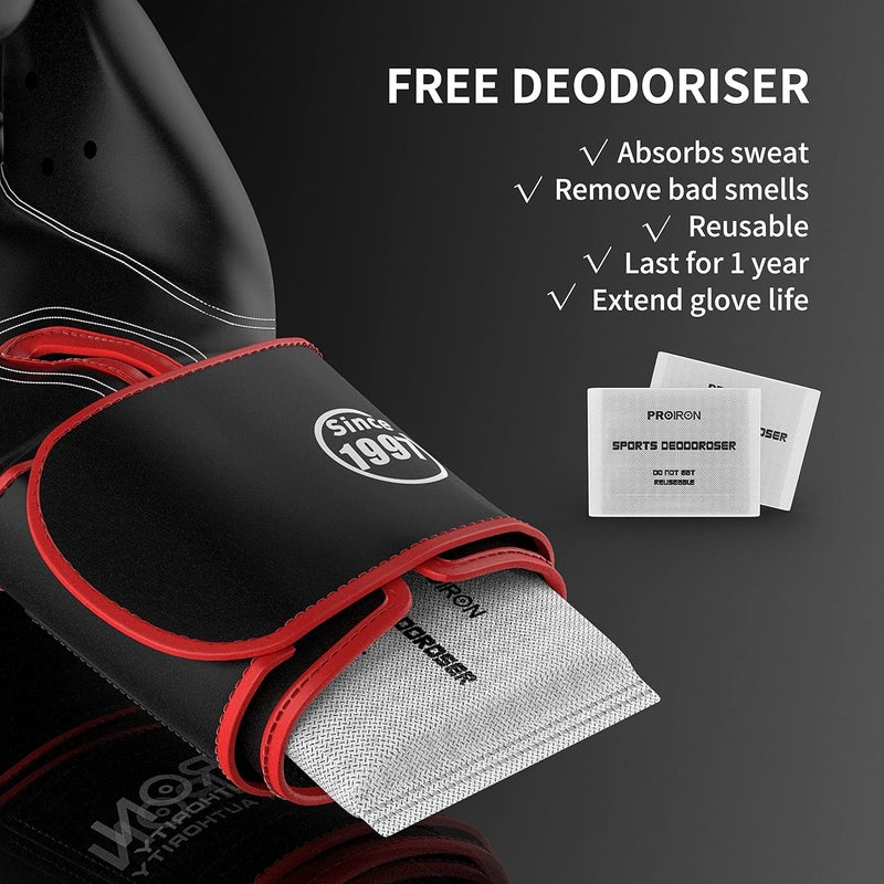 PROIRON Boxing Gloves MMA Punch Bag Training Mitts for Muay Thai, Sparring, Kickboxing, Fighting, Martial Arts, Workout Gloves 8oz with Free Deodoriser - Image 3