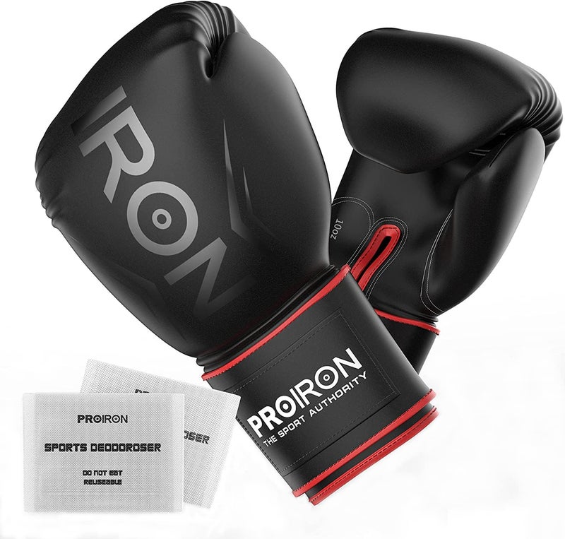 PROIRON Boxing Gloves MMA Punch Bag Training Mitts for Muay Thai, Sparring, Kickboxing, Fighting, Martial Arts, Workout Gloves 8oz with Free Deodoriser - Image 1