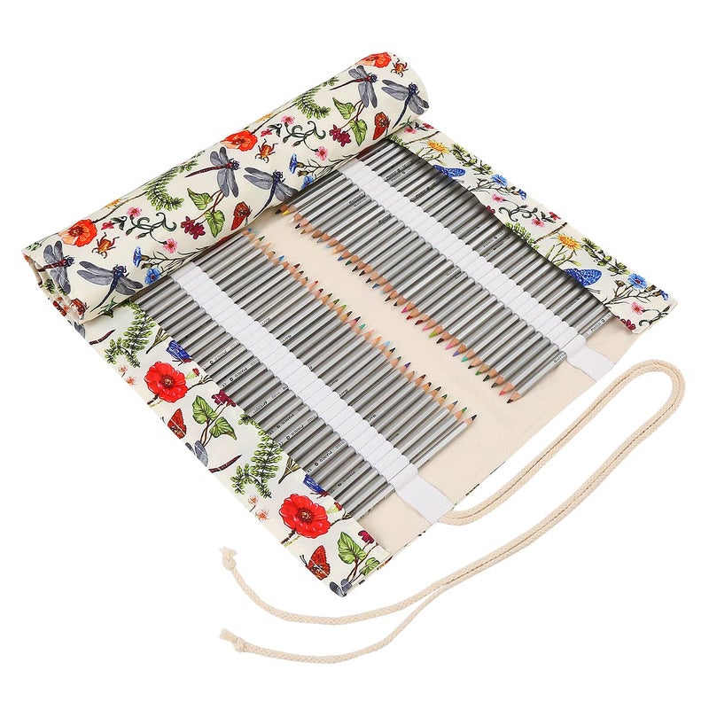 Lbxgap 168 Slot Pencil Roll Wrap Up Pencil Pouches HolderTravel Drawing Coloring Pencil Roll Organizer for Watercolor Pens or Markers Pencil Case Organizer for Artist