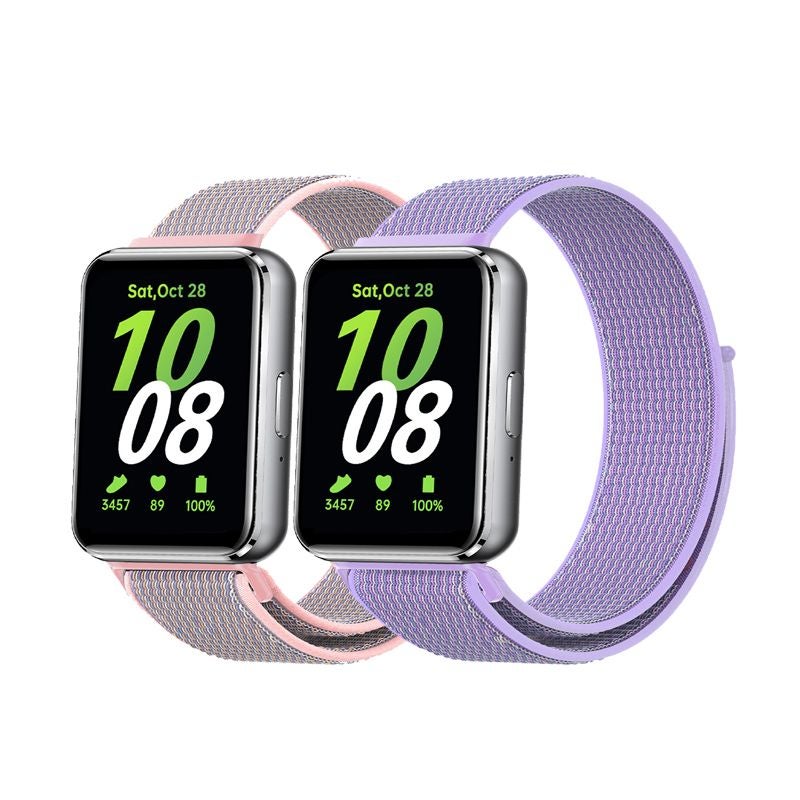 2 PCS Nylon Wristband For Samsung Galaxy Fit 3, Suitable For Men And Women, With Velcro Closure And Quick Adjustment, Loop Watch Strap, Sports Replacement Band For Samsung Galaxy Fit 3 Sm-R390