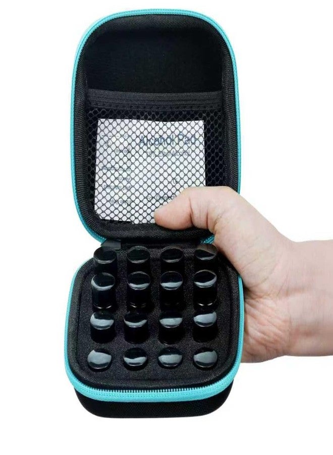BCDHAMATE Peptide Vial Case for Fridge Storage - 16 Slot Organizer Holds 1-3ml Vials for Insulin, GLP-1, Peptides,Hard Shell Travel Case with Hand Strap (Blue Zipper) - Image 1