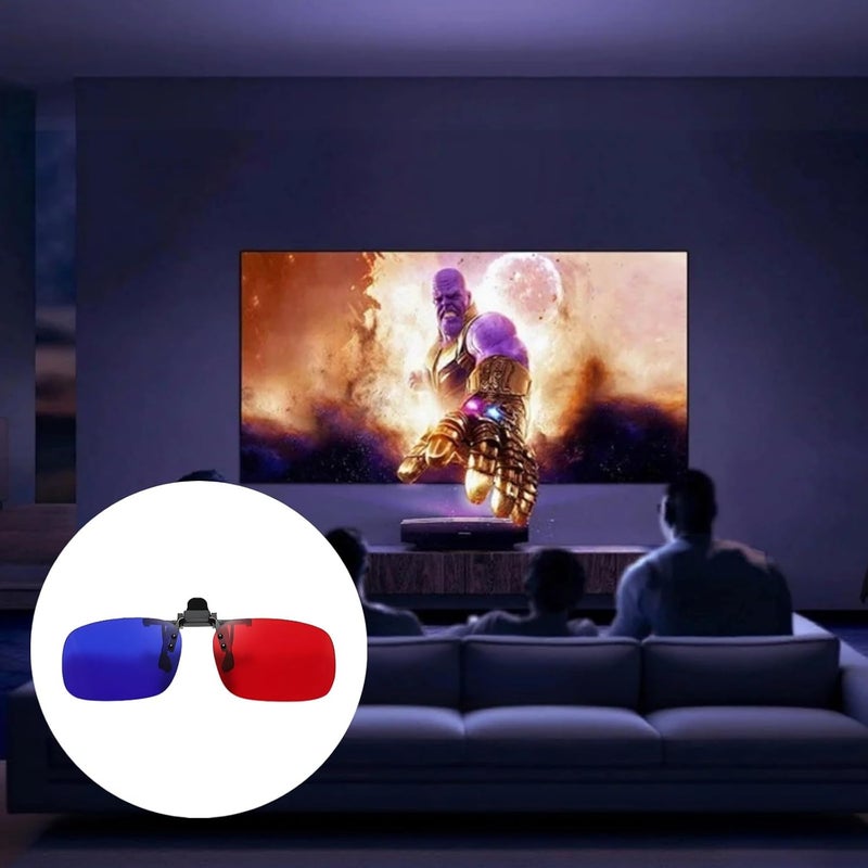 Red-Blue 3D Glasses, Clip-On, Tv Movies, 2 Pcs, Black Frame, Blue Red Lenses, Tr Frame, 1.6 X 5.2 X 2.4 In（4.1 X 13.2 X 6 Cm） - Image 5