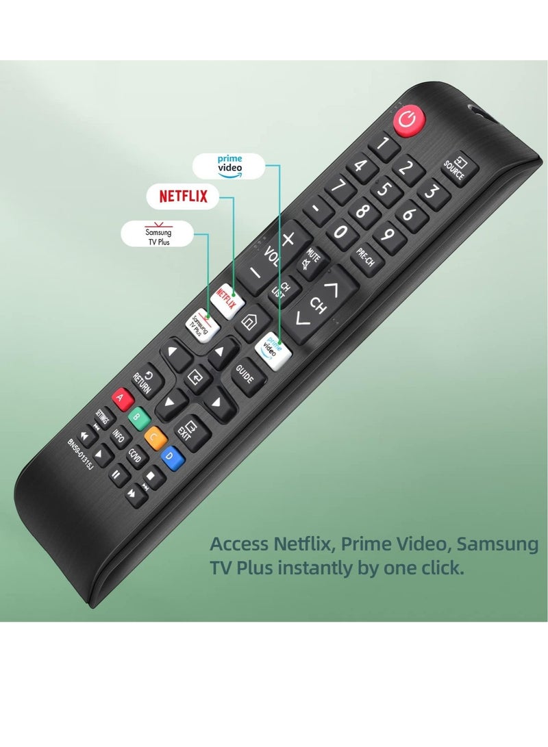 جهاز التحكم عن بعد PopZa BN59-01315J بديل لجهاز التحكم عن بعد تلفاز سامسونج الذكي - تلفاز سامسونج LED LCD QLED 4K 8K UHD 3D HDTV HDR المنحني كريستال مع زر نتفليكس، برايم فيديو، وسامسونج TV Plus - Image 3