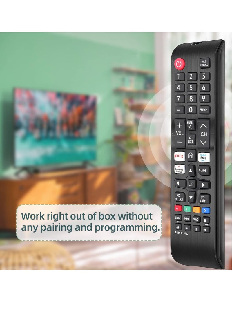 جهاز التحكم عن بعد PopZa BN59-01315J بديل لجهاز التحكم عن بعد تلفاز سامسونج الذكي - تلفاز سامسونج LED LCD QLED 4K 8K UHD 3D HDTV HDR المنحني كريستال مع زر نتفليكس، برايم فيديو، وسامسونج TV Plus - Image 4