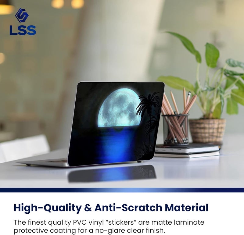 LSS Laptop 15 15.6 Skin Cover with Colorful Beach Moon Light Pattern - Image 4