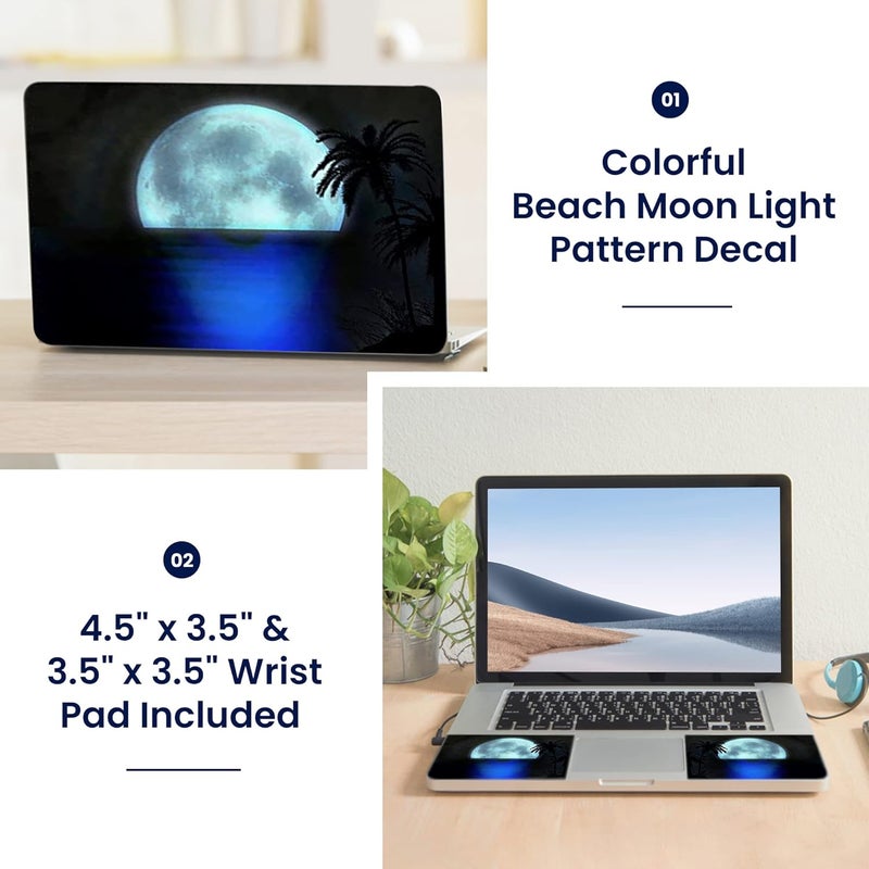 LSS Laptop 15 15.6 Skin Cover with Colorful Beach Moon Light Pattern - Image 2