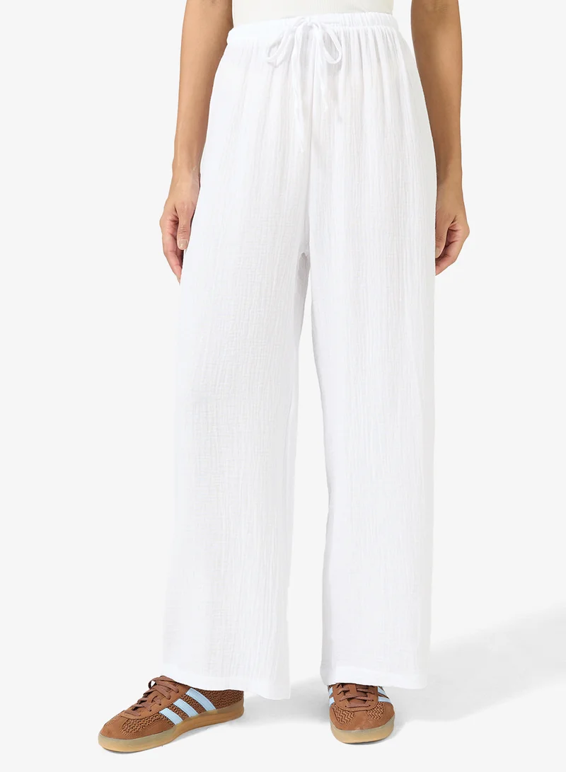 Elasticised Waist Crinkle Casual Pants