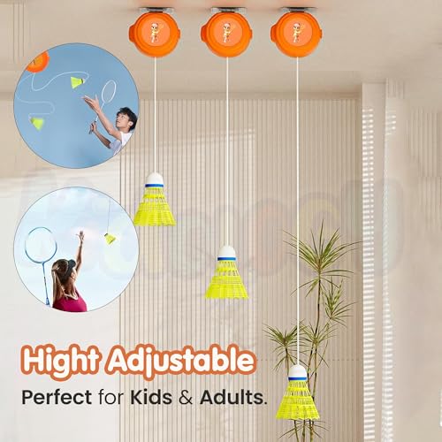 Kidology Hanging Badminton Self-Training Kit (3 Shuttles & 1 Trainer) – Rebounder for Self-Practice, Skill Improvement & Exercise, Ideal for Beginners, Solo Trainer for Boys & Girls (No Racket) - Image 3