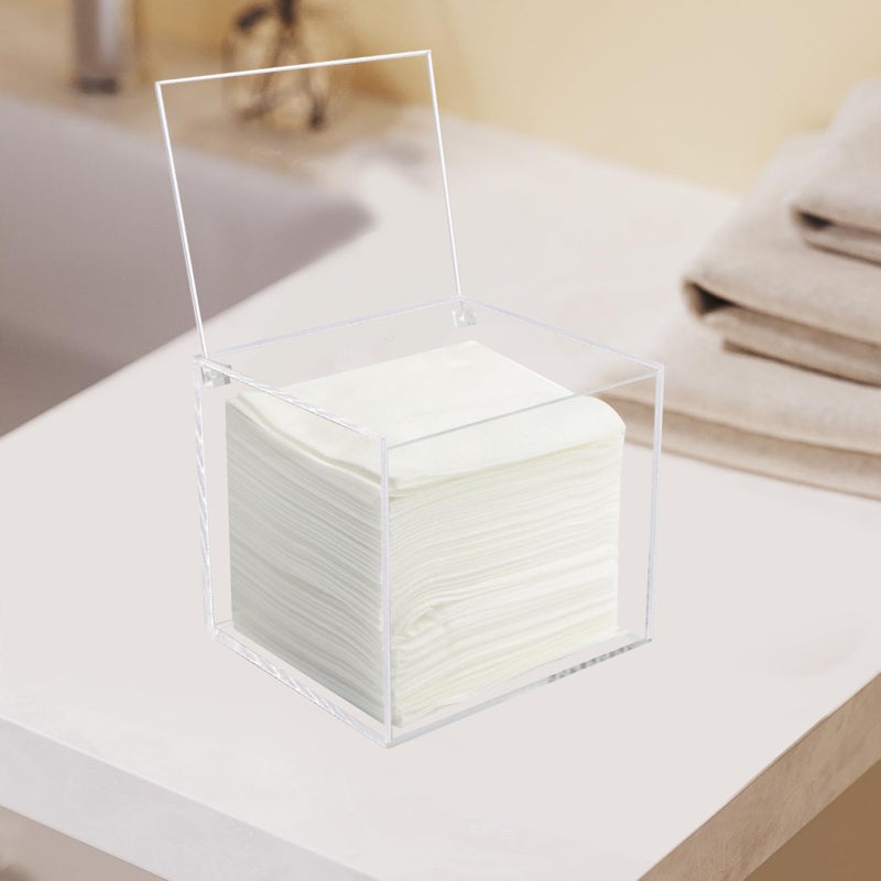 Watpot Disposable Face Towel Storage Box Compatible with Facial Towel XL, Acrylic Disposable Face Towelette Holder Container, Clear - Image 5
