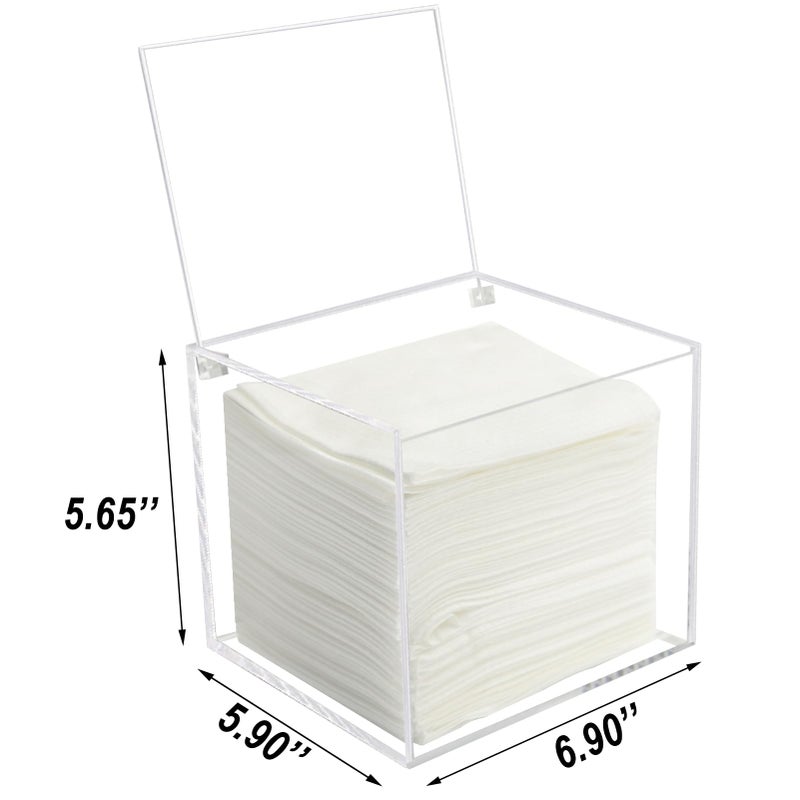 Watpot Disposable Face Towel Storage Box Compatible with Facial Towel XL, Acrylic Disposable Face Towelette Holder Container, Clear - Image 3