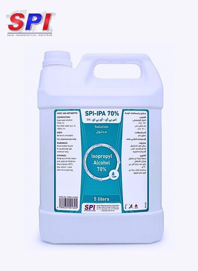 SPI Pure Isopropyl Alcohol 70% Disinfectant and Sanitizer Solution 5 liter - Image 1