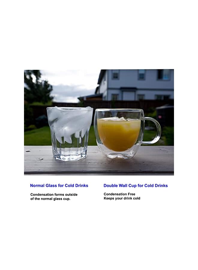 S-TOP 2 Pack Glass Espresso Mugs, Double Wall Thermo Insulated Glass Coffee Cups, Glass Coffee Mugs, 5.5 Ounce (Tall) - Image 4