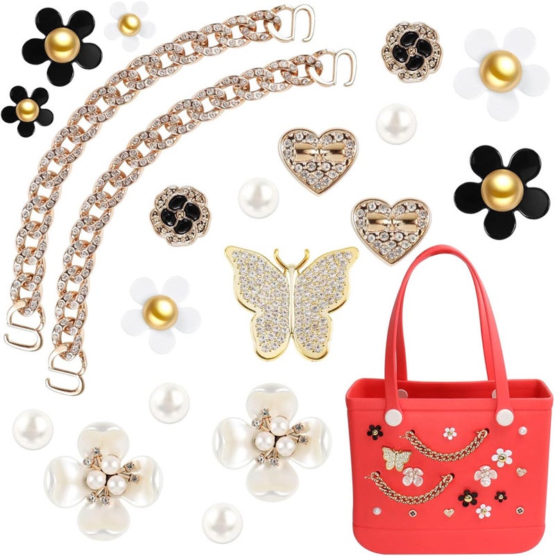 Hole Bag Diy Accessories Little Red Book Golden Series Chain Shoe Flower Beach Bag High-End -Selling Accessories - Image 1