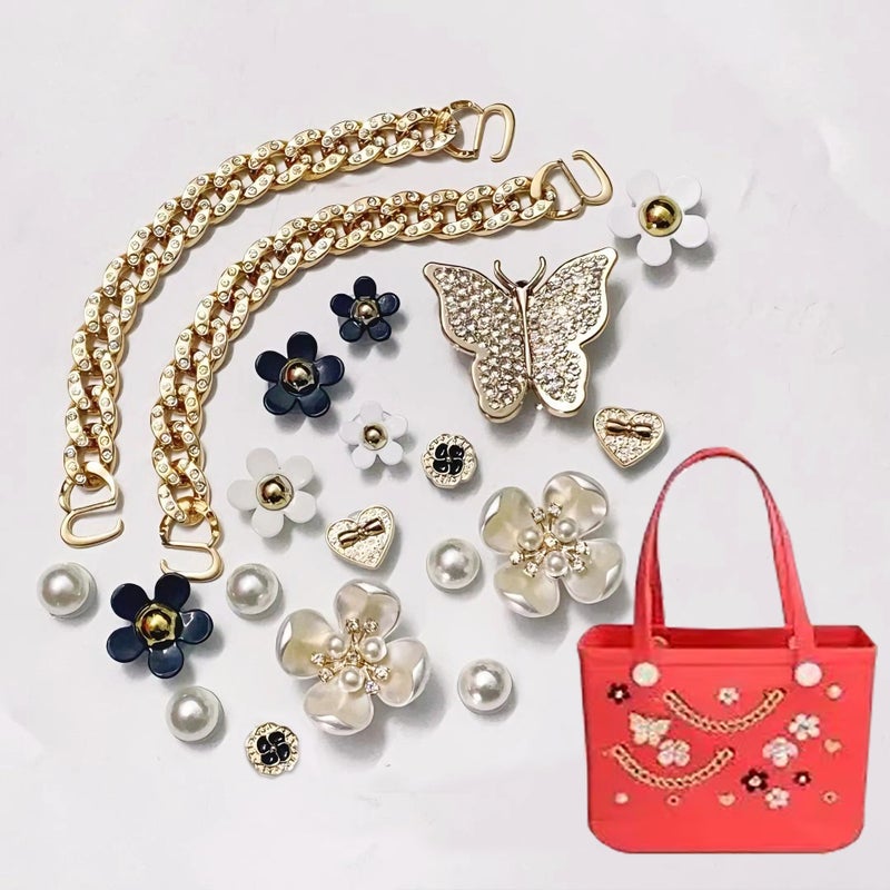 Hole Bag Diy Accessories Little Red Book Golden Series Chain Shoe Flower Beach Bag High-End -Selling Accessories - Image 2