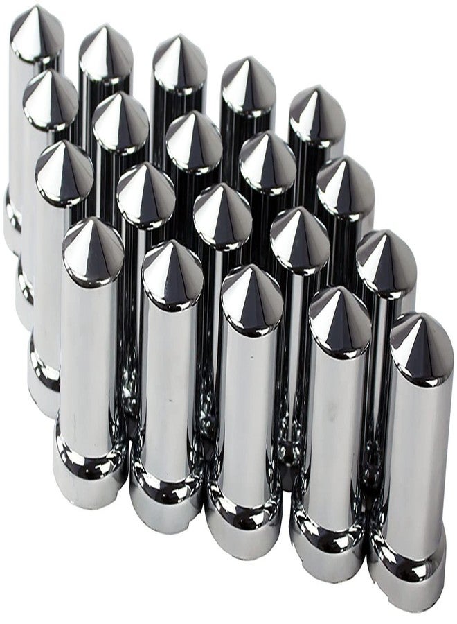 KASONG 33mm Chrome ABS Plastic Lug Nut Covers Caps with Flange Push on Bullet for Semi Truck (20) - Image 1