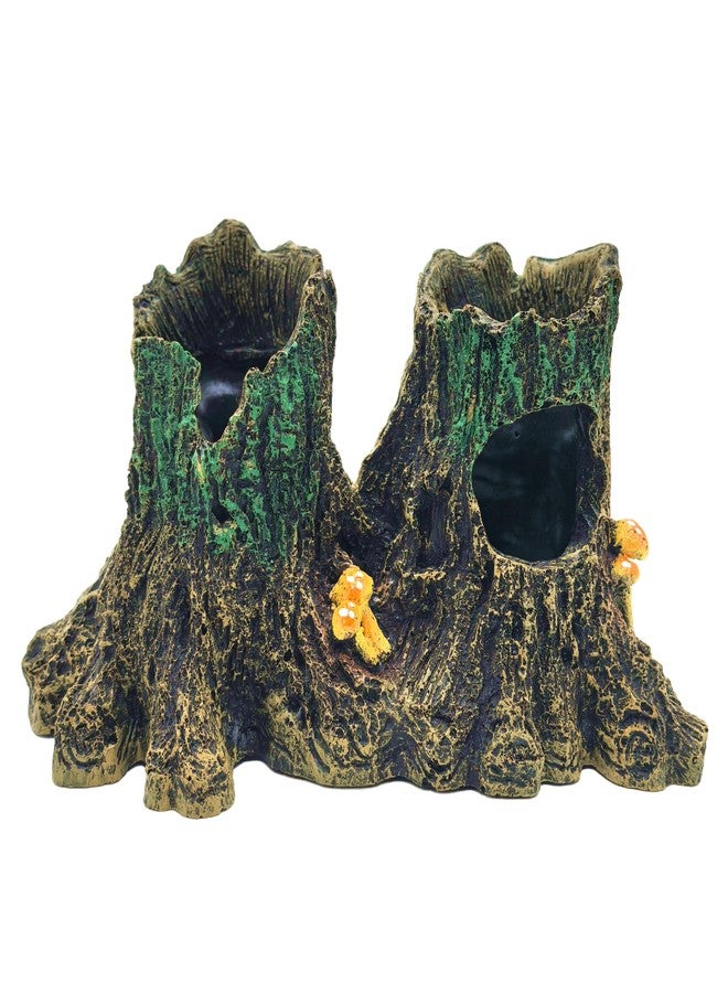 M2cbridge Aquarium Betta Log Resin Hollow Tree Trunk Ornament Wood House Decor (Tree Stump) - Image 1