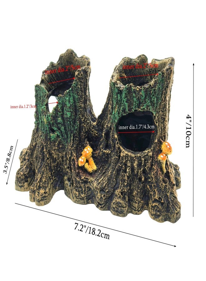 M2cbridge Aquarium Betta Log Resin Hollow Tree Trunk Ornament Wood House Decor (Tree Stump) - Image 3