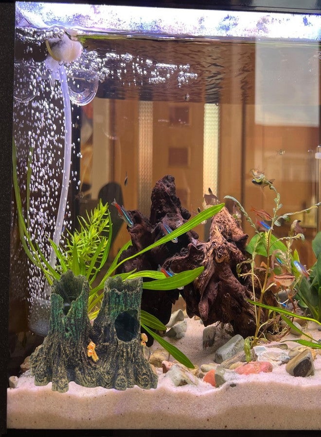 M2cbridge Aquarium Betta Log Resin Hollow Tree Trunk Ornament Wood House Decor (Tree Stump) - Image 4