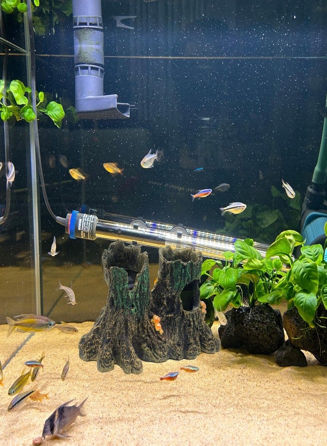 M2cbridge Aquarium Betta Log Resin Hollow Tree Trunk Ornament Wood House Decor (Tree Stump) - Image 5