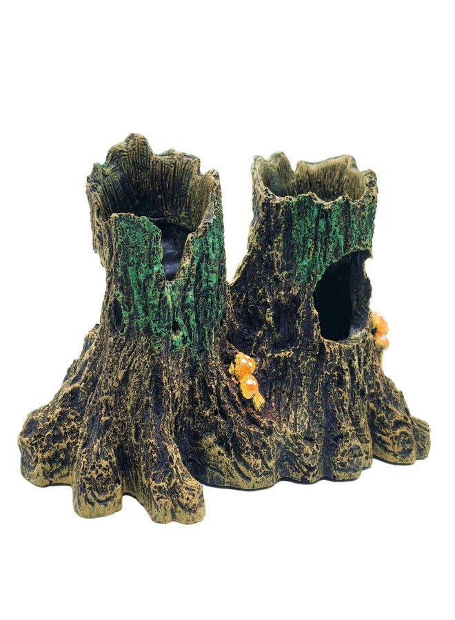 M2cbridge Aquarium Betta Log Resin Hollow Tree Trunk Ornament Wood House Decor (Tree Stump) - Image 2