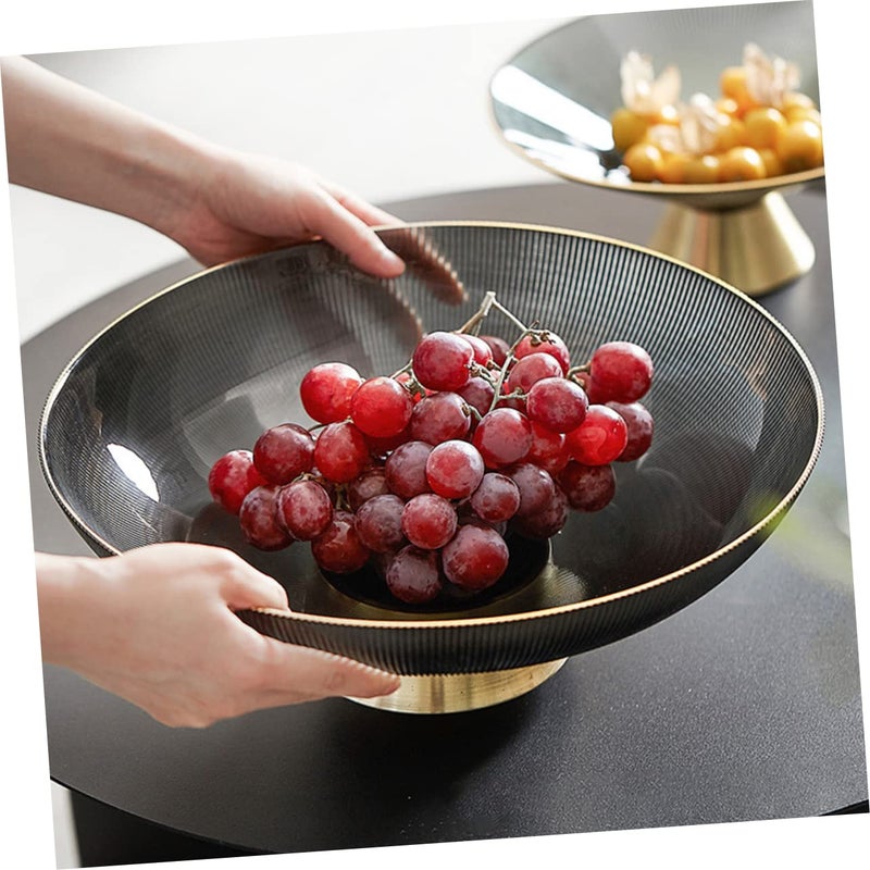Tall Glass Fruit Tray Elegant Display For Snacks Desserts Home Decor Size 35 2X35 2X12cm - Image 5