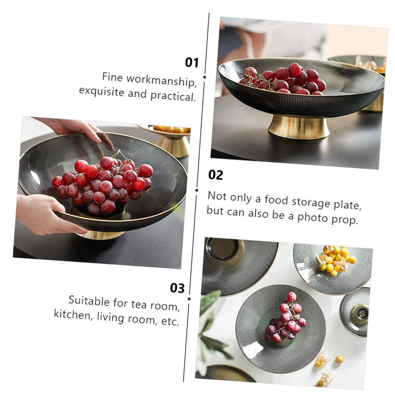 Tall Glass Fruit Tray Elegant Display For Snacks Desserts Home Decor Size 35 2X35 2X12cm - Image 4