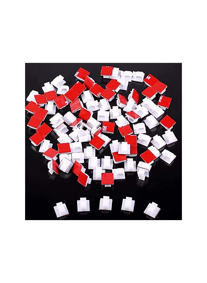GJT 50pcs Adhesive Cable Clips,Wire Clips,Car Cable Organizer,Cable Holder,Cable Wire Management,Cable Holder for Car,Office and Home (White) - Image 4