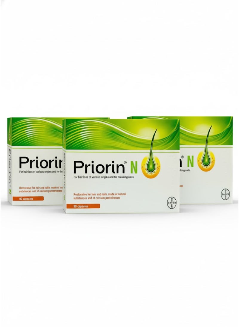 Priorin كبسولات باير بريون N لتغذية الشعر للنمو والقوة 270 كبسولة - Image 1