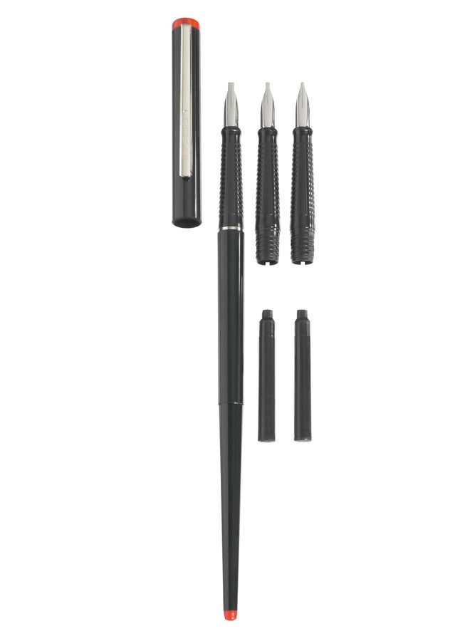 Herlitz Calligraphy Fountain Pen Set with Writing Sample - 5 Pieces - Image 1