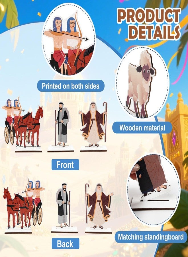 SprintGy Wooden Passover Table Decorations, 23 Set Passover Centerpieces Table Decor Signs, Jewish Pesach Decorations with Base for Festival Holiday Party Supplies Passover Seder Jewish Easter - Image 3
