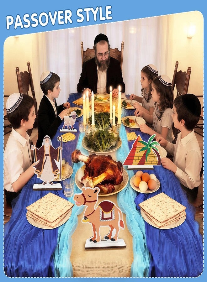 SprintGy Wooden Passover Table Decorations, 23 Set Passover Centerpieces Table Decor Signs, Jewish Pesach Decorations with Base for Festival Holiday Party Supplies Passover Seder Jewish Easter - Image 2