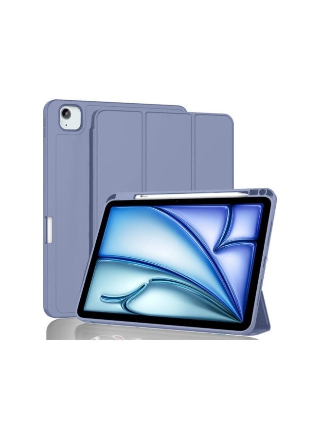 ACLIX "Blue Gray Trifold Case with Pencil Holder for iPad Air 13‚Äù M2 2024 & iPad Pro 12.9‚Äù (6th/5th/4th Gen) ‚Äì Slim Protective Cover with Soft TPU Back" - Image 1