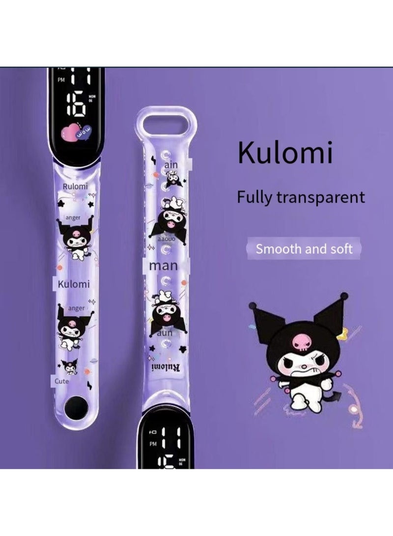 Kuromi Night Light Children's Waterproof Silicone Digital Watch - Image 2